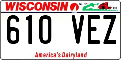 WI license plate 610VEZ