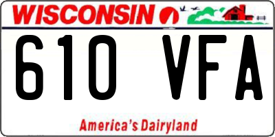 WI license plate 610VFA