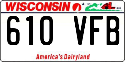 WI license plate 610VFB