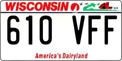 WI license plate 610VFF