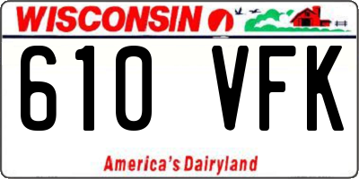WI license plate 610VFK
