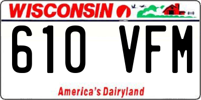 WI license plate 610VFM