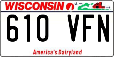 WI license plate 610VFN