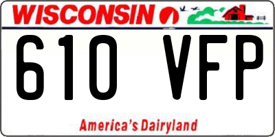 WI license plate 610VFP