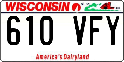 WI license plate 610VFY