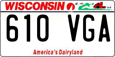 WI license plate 610VGA