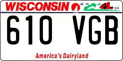 WI license plate 610VGB