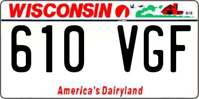 WI license plate 610VGF