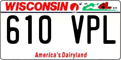 WI license plate 610VPL