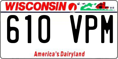 WI license plate 610VPM