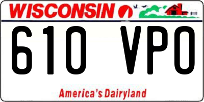 WI license plate 610VPO