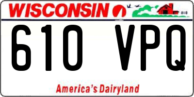 WI license plate 610VPQ