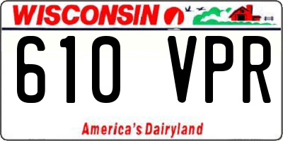 WI license plate 610VPR