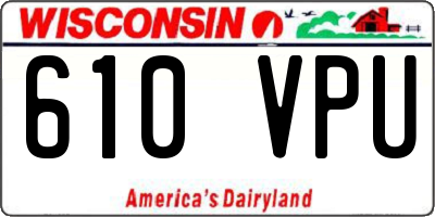 WI license plate 610VPU