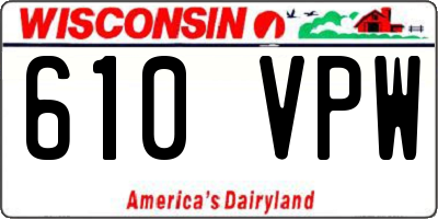 WI license plate 610VPW