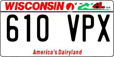 WI license plate 610VPX