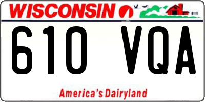 WI license plate 610VQA