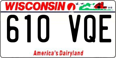 WI license plate 610VQE