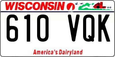 WI license plate 610VQK