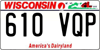 WI license plate 610VQP
