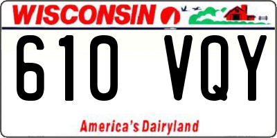 WI license plate 610VQY