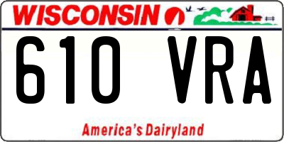 WI license plate 610VRA