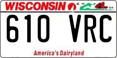 WI license plate 610VRC