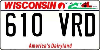 WI license plate 610VRD