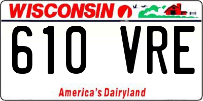 WI license plate 610VRE