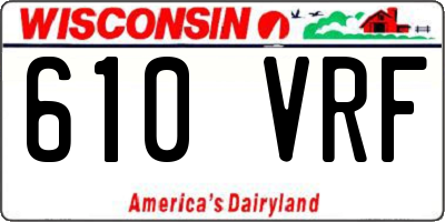 WI license plate 610VRF