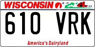 WI license plate 610VRK