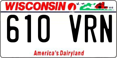 WI license plate 610VRN