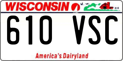 WI license plate 610VSC