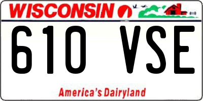 WI license plate 610VSE