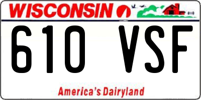 WI license plate 610VSF
