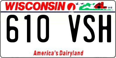 WI license plate 610VSH