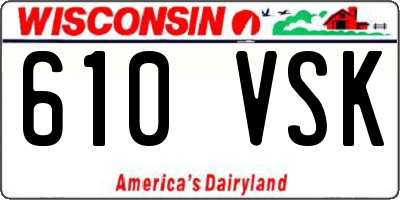 WI license plate 610VSK