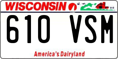 WI license plate 610VSM
