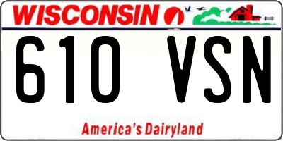 WI license plate 610VSN