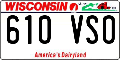 WI license plate 610VSO