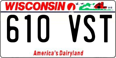WI license plate 610VST