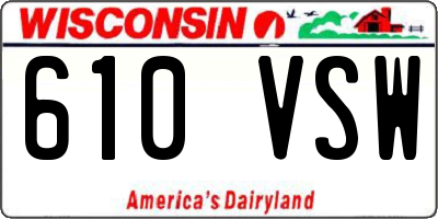 WI license plate 610VSW