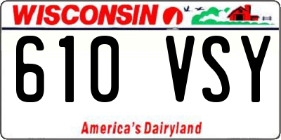WI license plate 610VSY