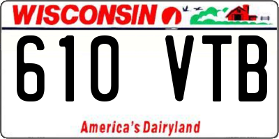 WI license plate 610VTB