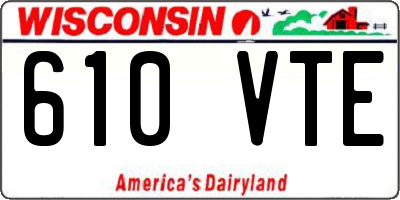 WI license plate 610VTE