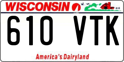 WI license plate 610VTK