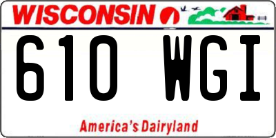 WI license plate 610WGI
