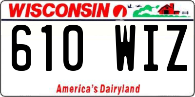 WI license plate 610WIZ