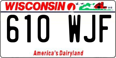 WI license plate 610WJF