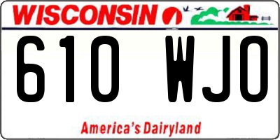 WI license plate 610WJO